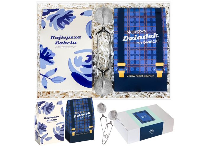 Personalizowany Box z herbatą NAJLEPSI DZIADKOWIE z własnym nadrukiem