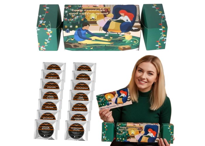 Świąteczny cracker z kawą COFFEE MOOD – zestaw na prezent