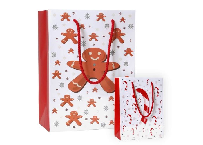 Torebka prezentowa candy canes and gingerbread man