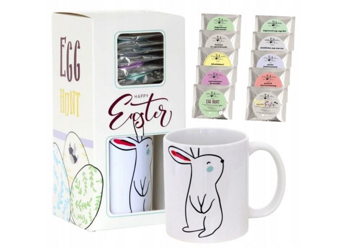 Zestaw herbat z kubkiem HAPPY EASTER BOX – prezent na Wielkanoc