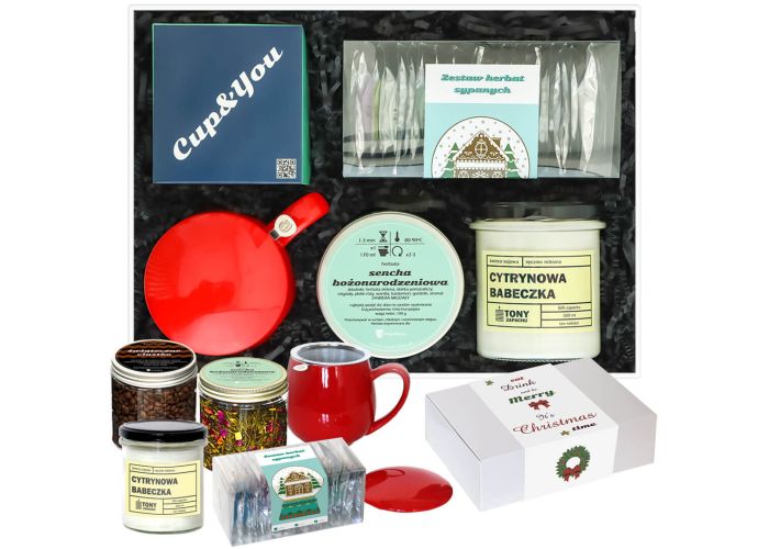 Box z kawą i herbatą – MERRY BOX – świąteczny zestaw prezentowy