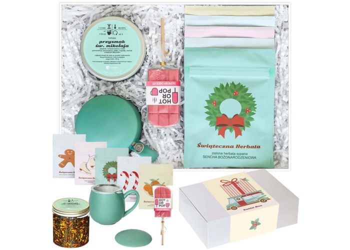 Box z kawą i herbatą – SANTA BOX – prezent na mikołaja