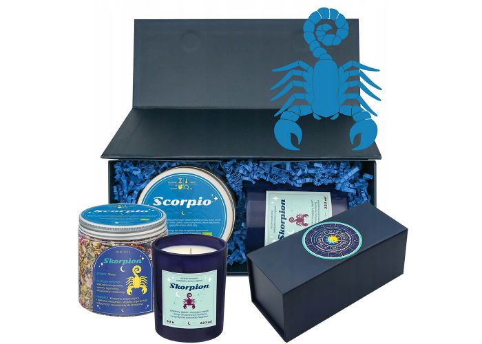Zestaw zodiakalny SKORPION. Świeca i herbata 