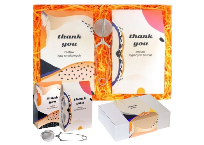Box z kawą i herbatą THANK YOU – zestaw na podziękowanie