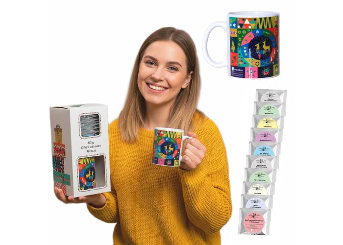 Zestaw herbat z kubkiem MY GLOSSY CHRISTMAS MUG – prezent na święta