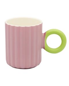 Fioletowy kubek porcelanowy szeroko ryflowany 